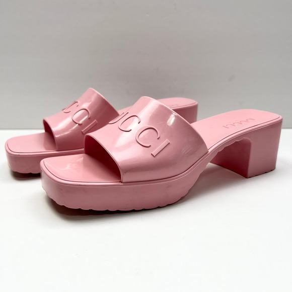 Gucci Pink Platform Slides with Chunky Sole - Picture 4 of 12